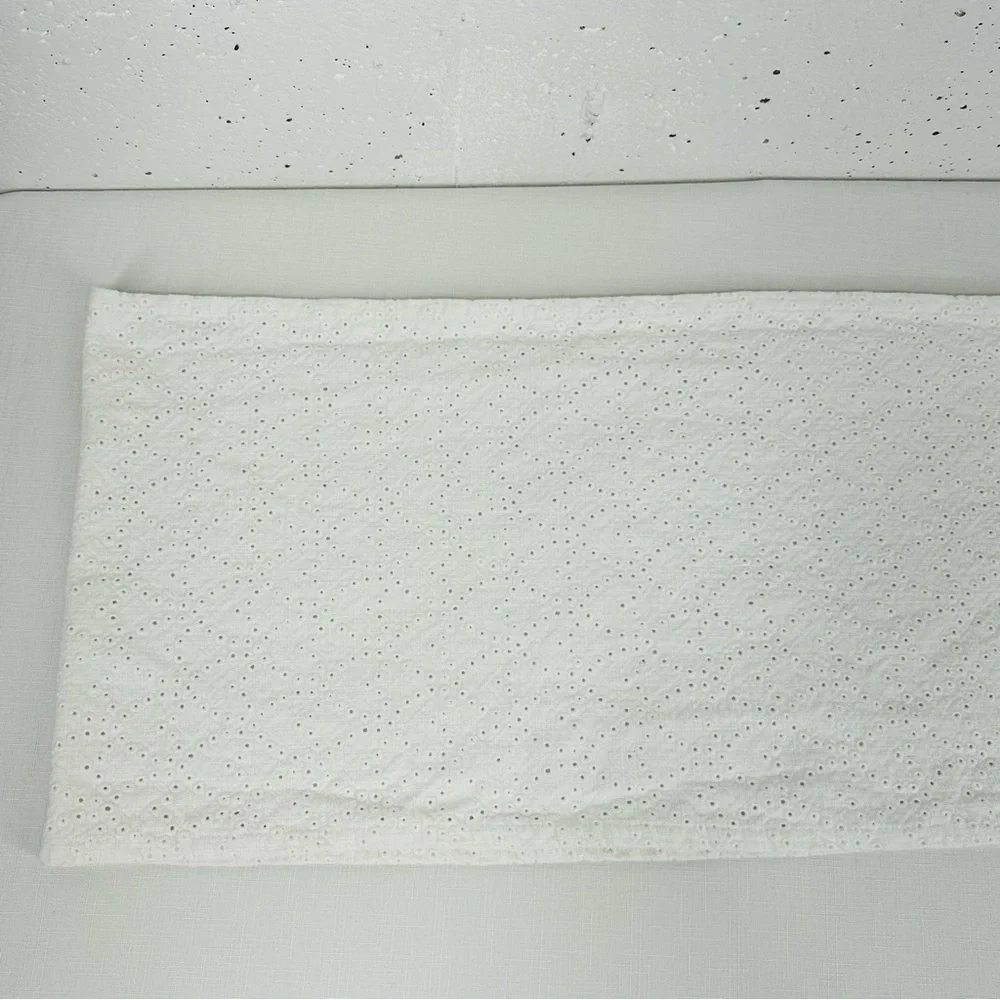 Unbranded White Eyelet Table Runner 13 x 66”